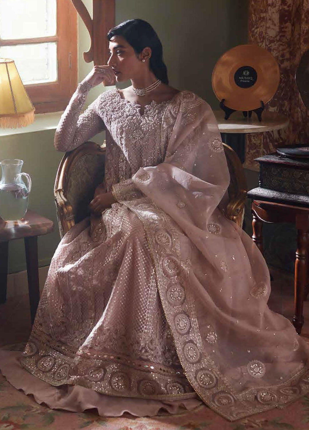 Qala By Mushq Embroidered  Suits Unstitched 4 Piece MQ23Q MCK-03 Inaya - Luxury Festive Collection