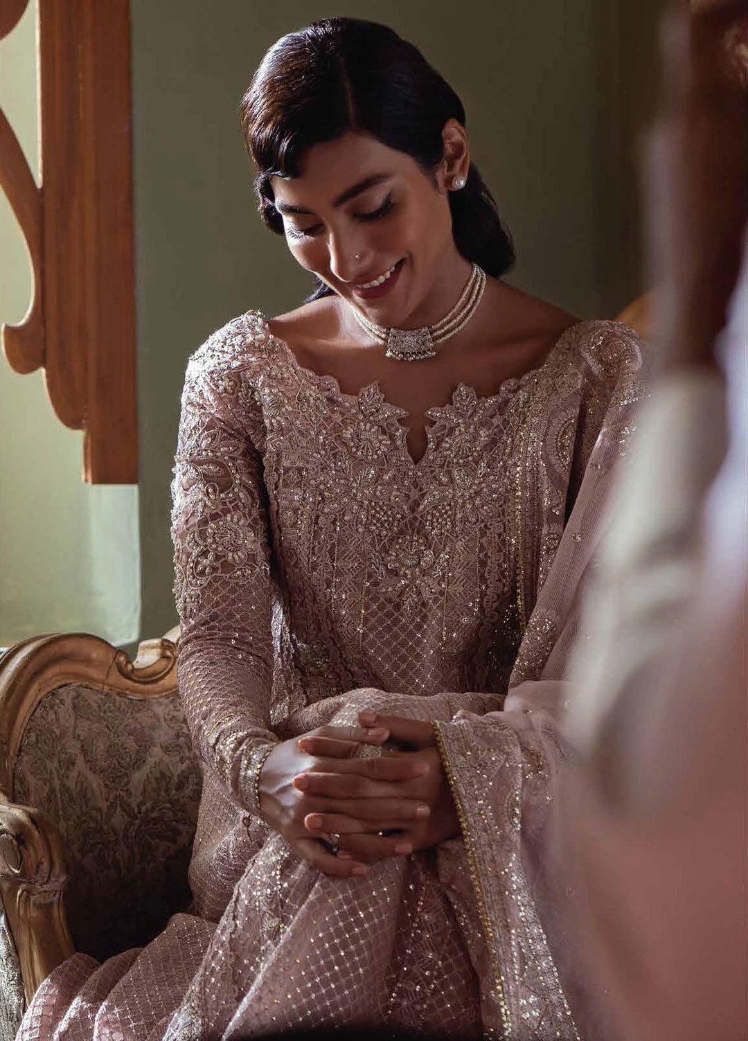 Qala By Mushq Embroidered  Suits Unstitched 4 Piece MQ23Q MCK-03 Inaya - Luxury Festive Collection