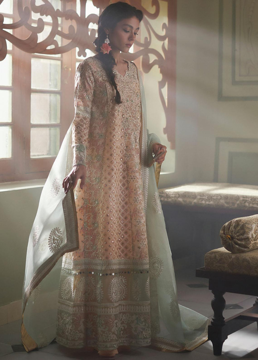 Qala By Mushq Embroidered  Suits Unstitched 4 Piece MQ23Q MCK-04 Amira - Luxury Festive Collection