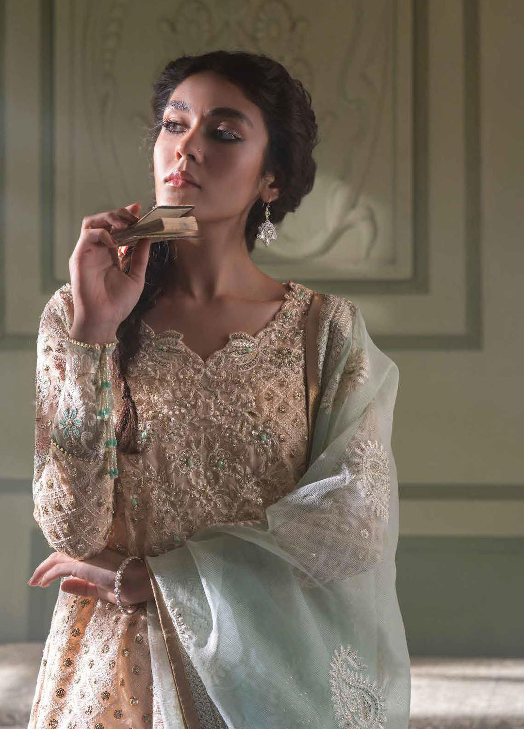 Qala By Mushq Embroidered  Suits Unstitched 4 Piece MQ23Q MCK-04 Amira - Luxury Festive Collection