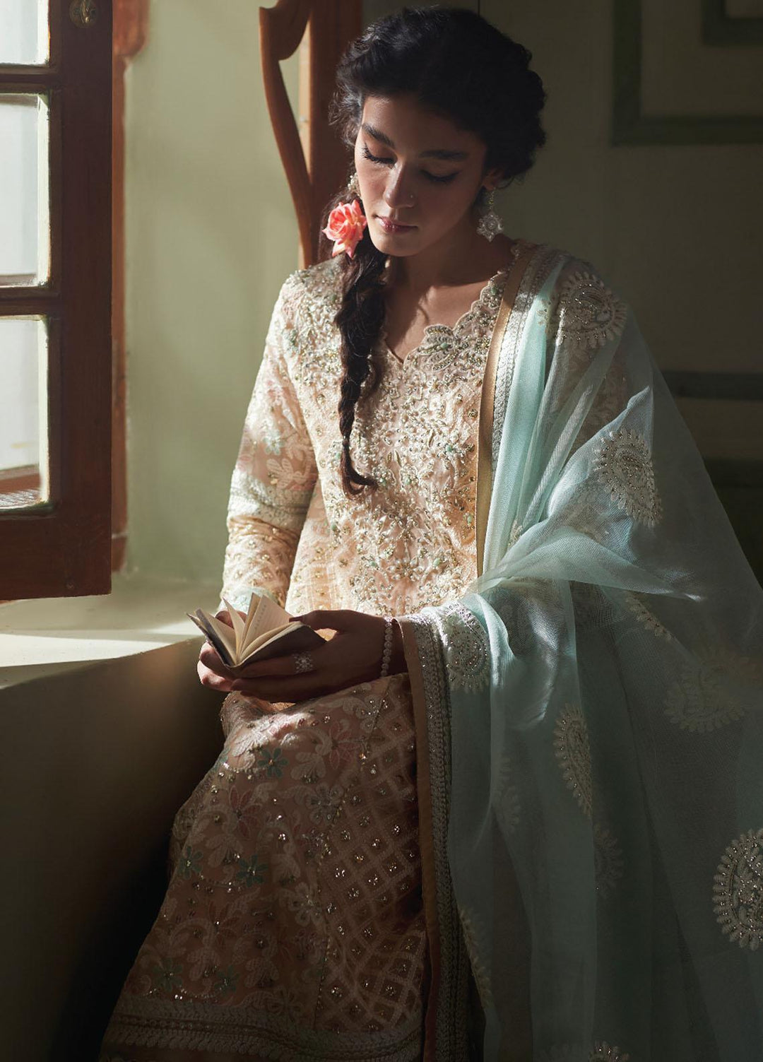 Qala By Mushq Embroidered  Suits Unstitched 4 Piece MQ23Q MCK-04 Amira - Luxury Festive Collection
