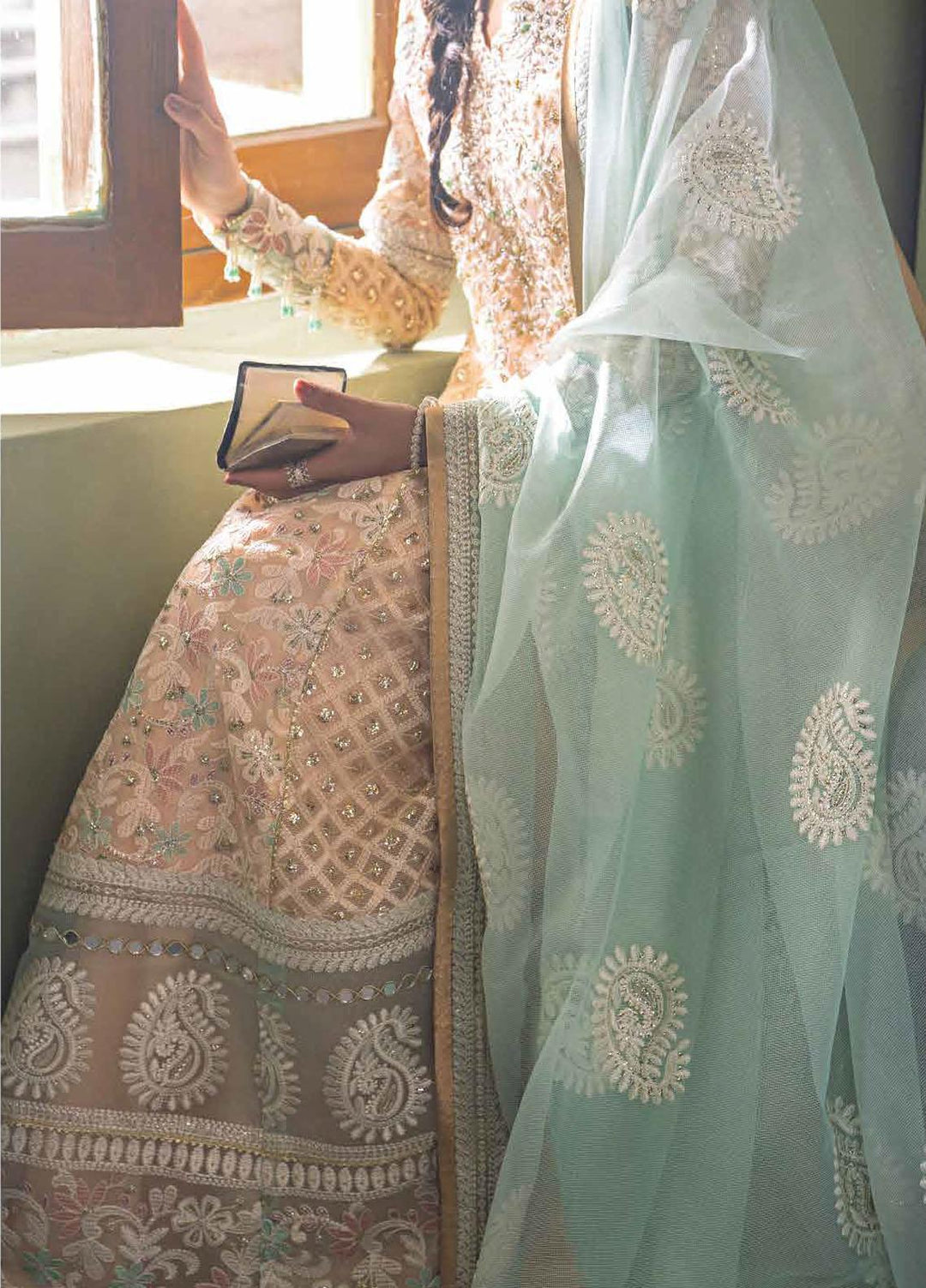 Qala By Mushq Embroidered  Suits Unstitched 4 Piece MQ23Q MCK-04 Amira - Luxury Festive Collection