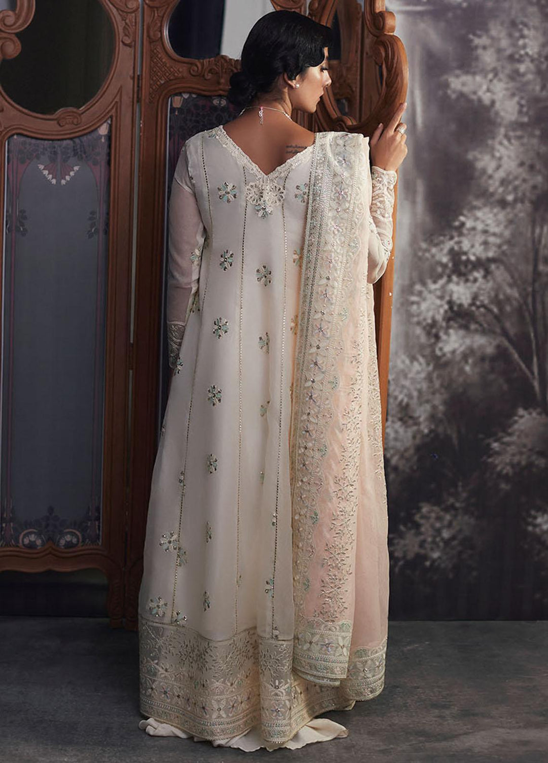 Qala By Mushq Embroidered  Suits Unstitched 4 Piece MQ23Q MCK-05 Aaila - Luxury Festive Collection