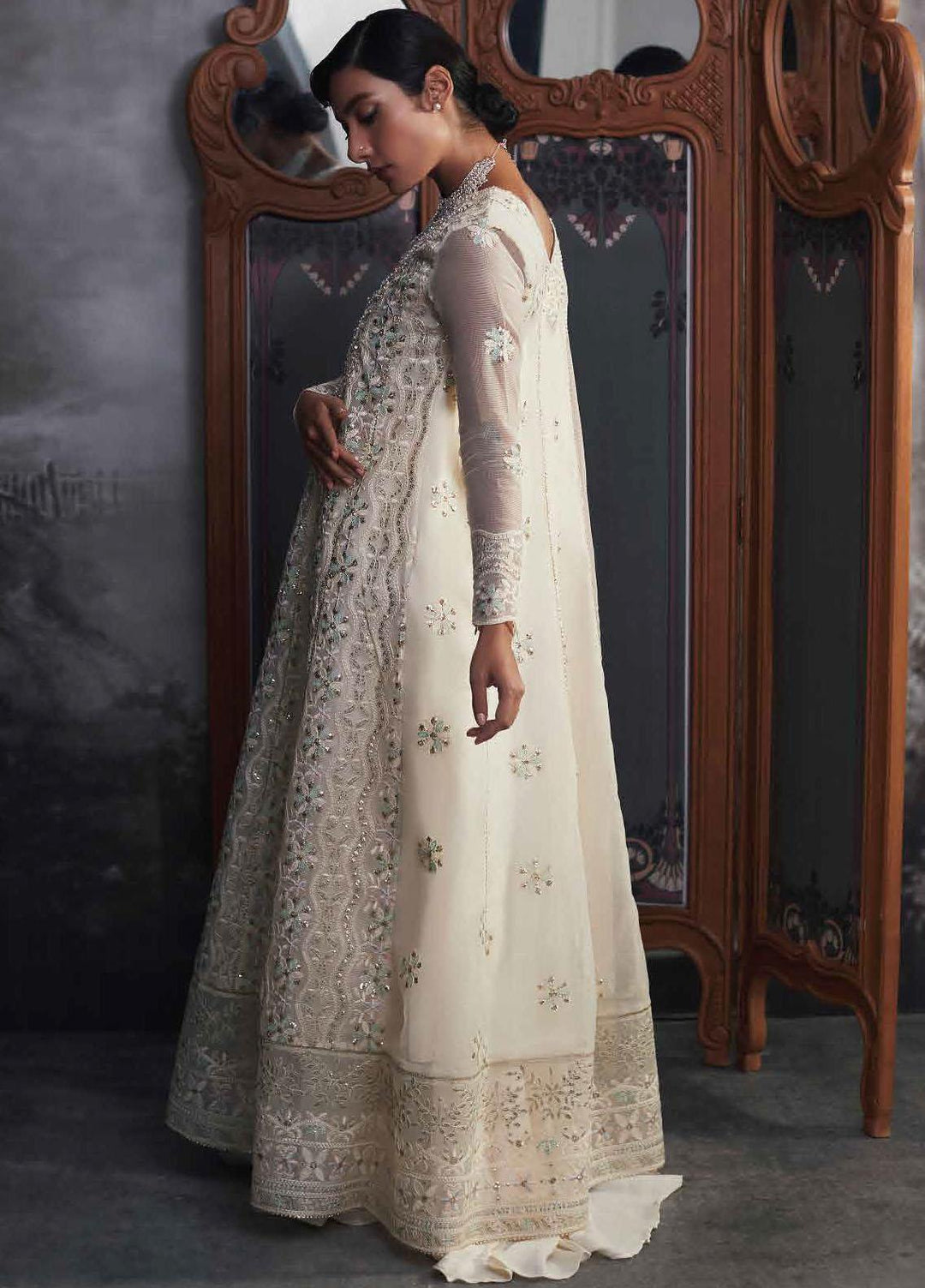 Qala By Mushq Embroidered  Suits Unstitched 4 Piece MQ23Q MCK-05 Aaila - Luxury Festive Collection