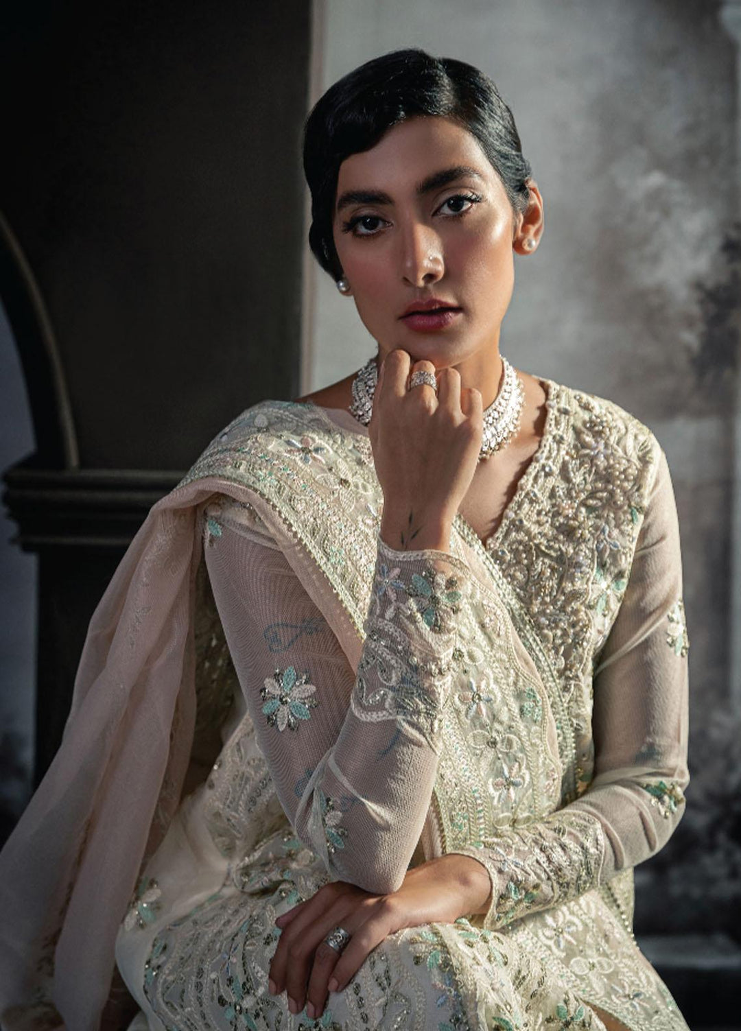 Qala By Mushq Embroidered  Suits Unstitched 4 Piece MQ23Q MCK-05 Aaila - Luxury Festive Collection
