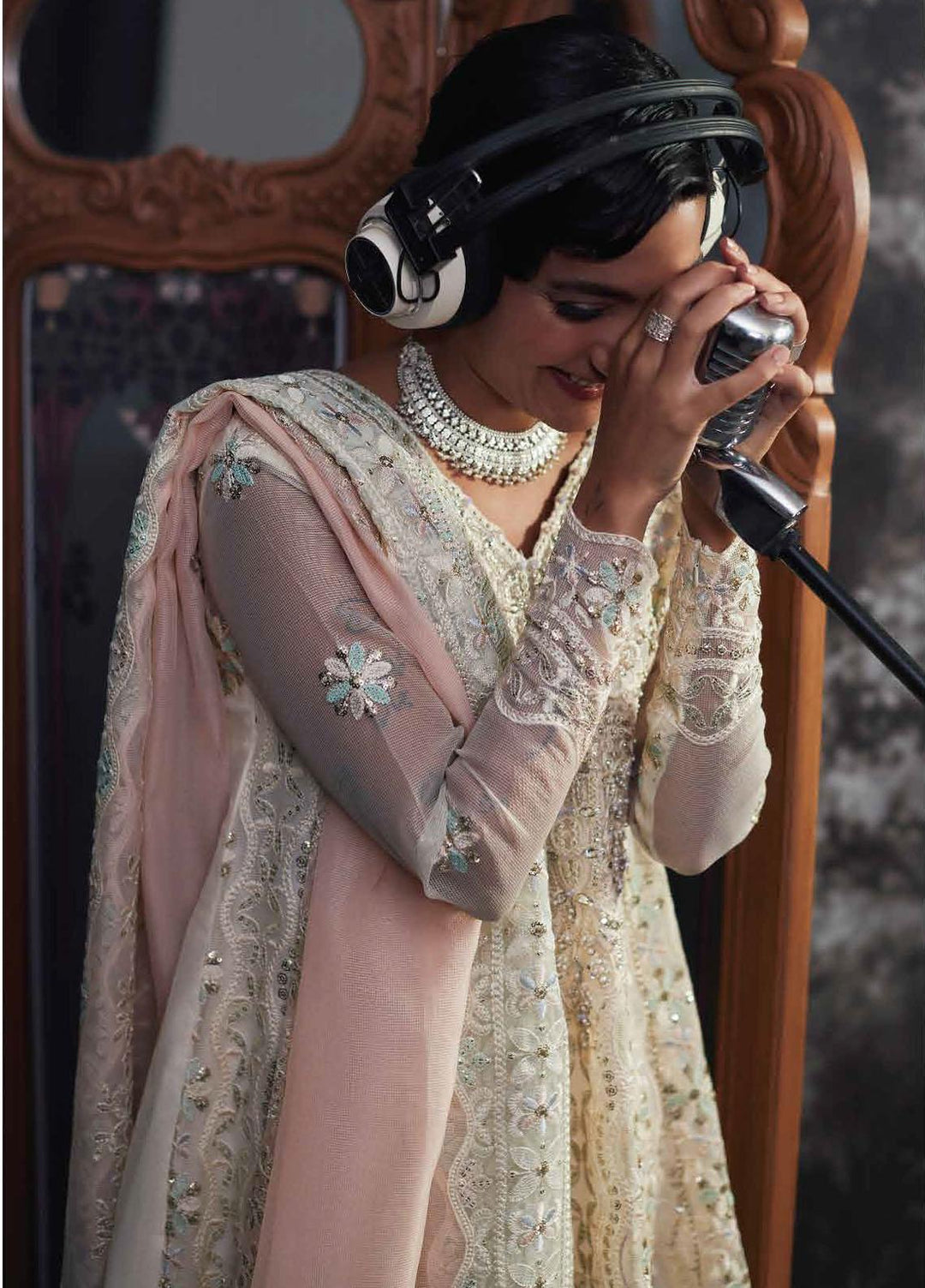 Qala By Mushq Embroidered  Suits Unstitched 4 Piece MQ23Q MCK-05 Aaila - Luxury Festive Collection