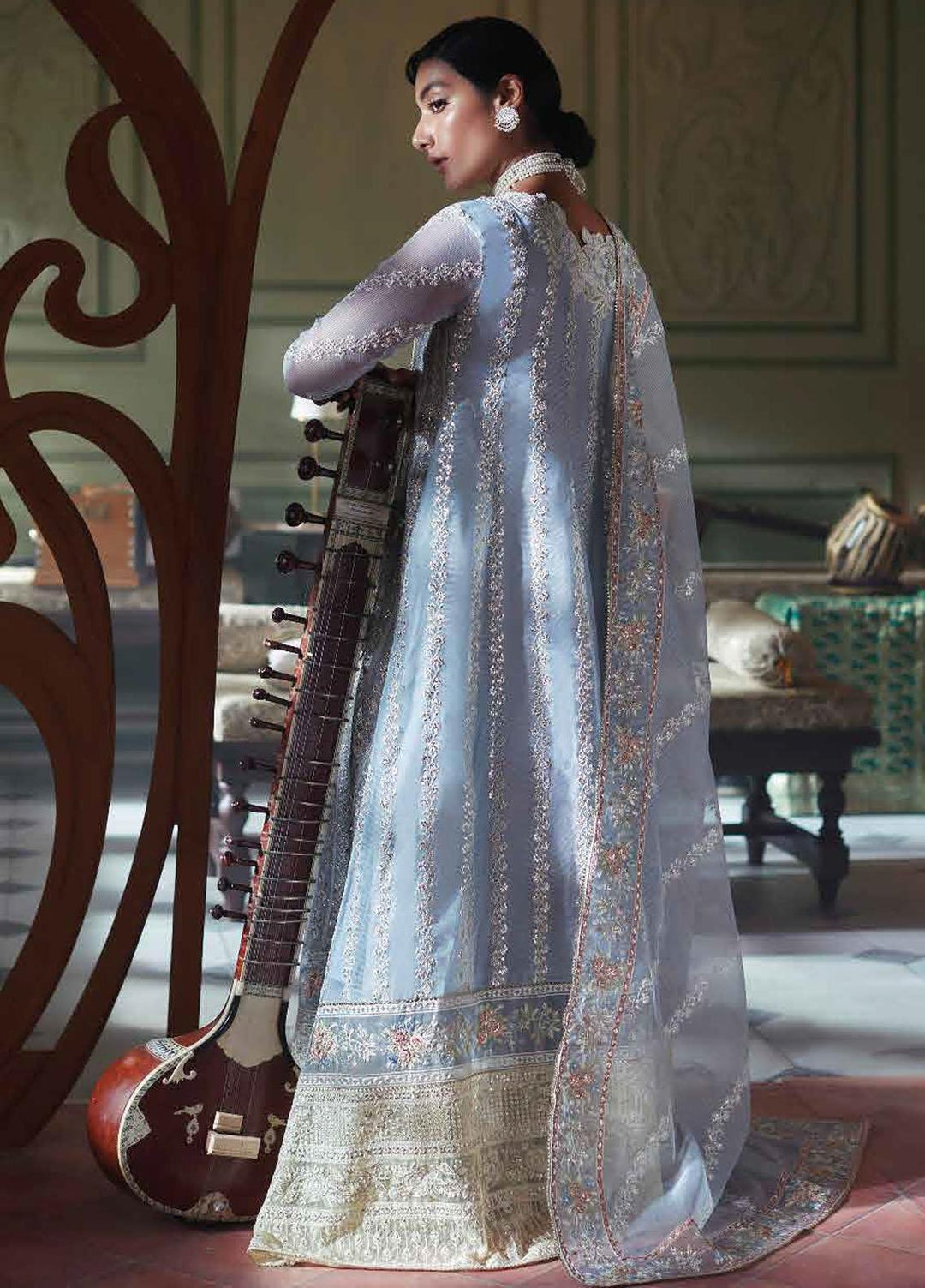 Qala By Mushq Embroidered  Suits Unstitched 4 Piece MQ23Q MCK-06 Zahra - Luxury Festive Collection