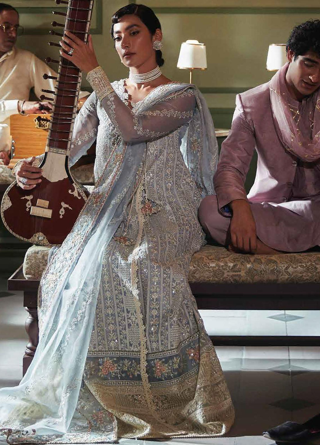 Qala By Mushq Embroidered  Suits Unstitched 4 Piece MQ23Q MCK-06 Zahra - Luxury Festive Collection