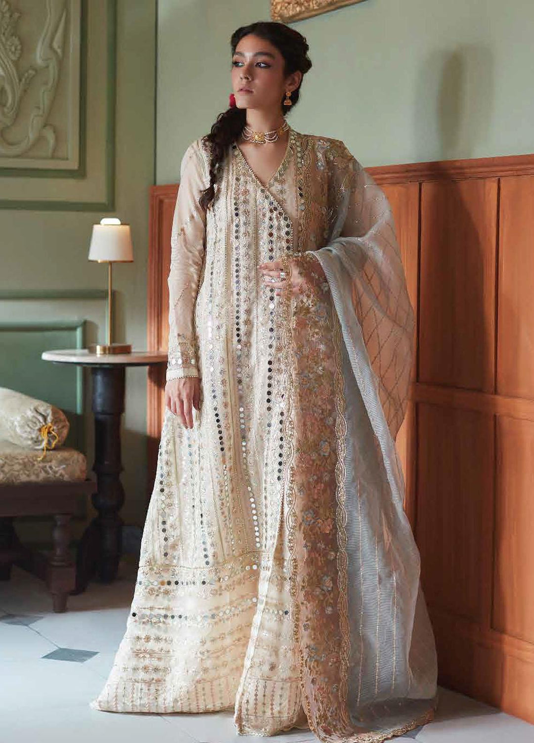 Qala By Mushq Embroidered  Suits Unstitched 4 Piece MQ23Q MCK-07 Aaima - Luxury Festive Collection