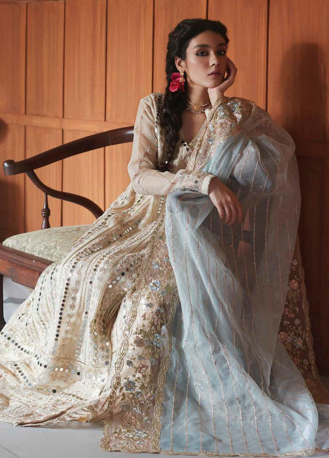 Qala By Mushq Embroidered  Suits Unstitched 4 Piece MQ23Q MCK-07 Aaima - Luxury Festive Collection