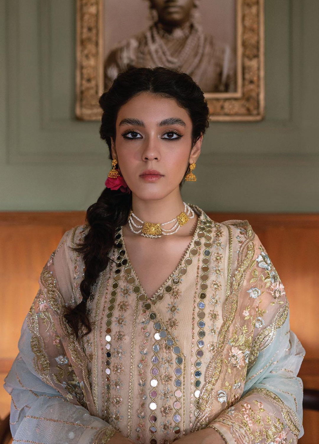 Qala By Mushq Embroidered  Suits Unstitched 4 Piece MQ23Q MCK-07 Aaima - Luxury Festive Collection