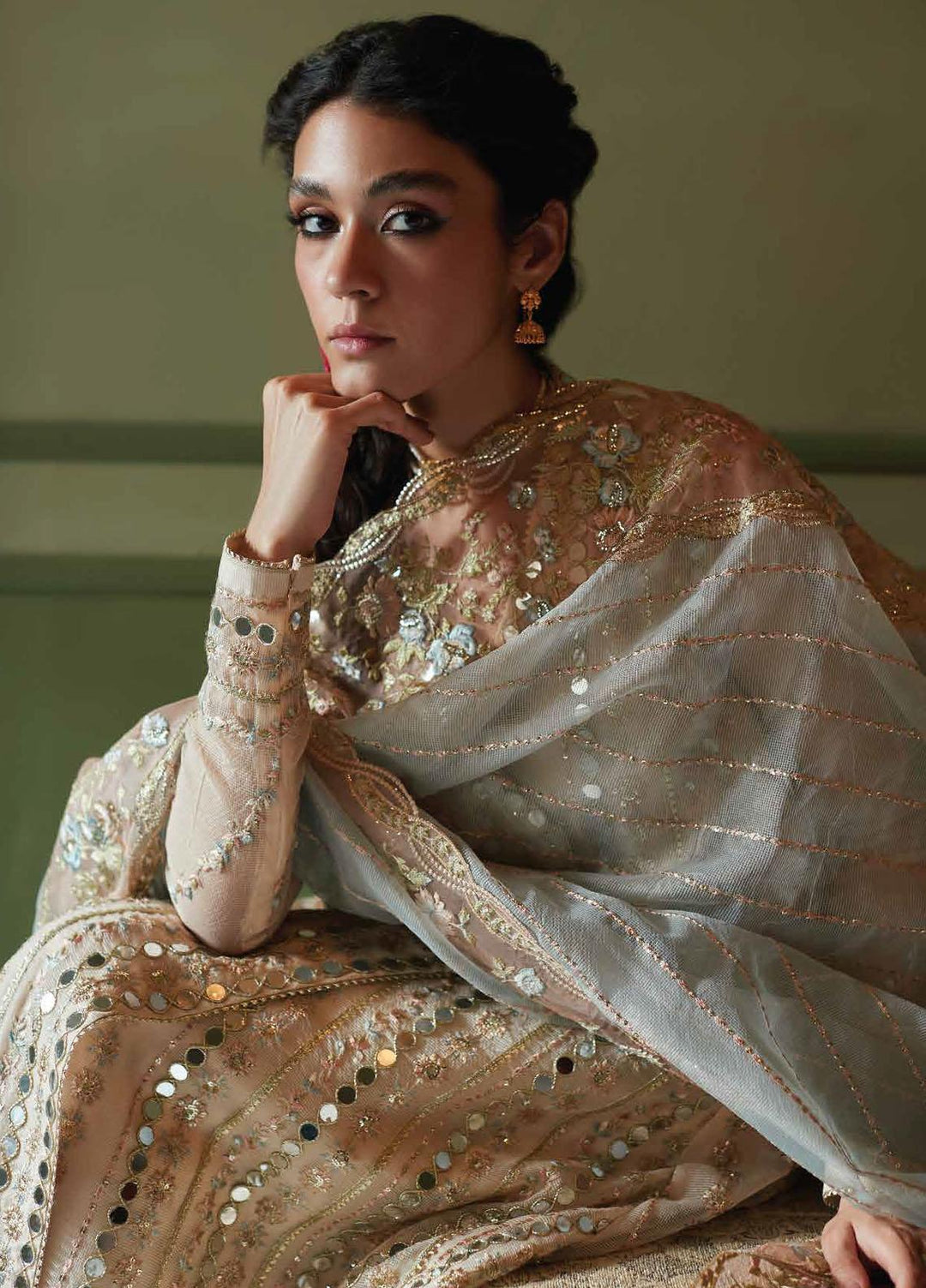 Qala By Mushq Embroidered  Suits Unstitched 4 Piece MQ23Q MCK-07 Aaima - Luxury Festive Collection