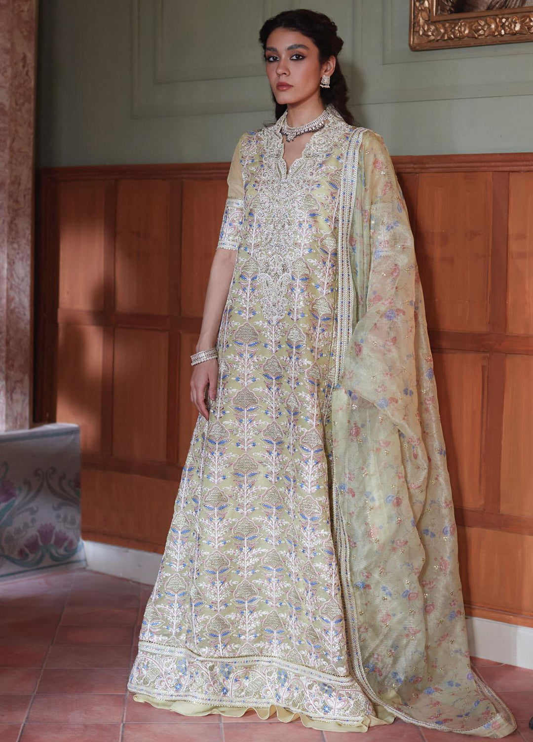 Qala By Mushq Embroidered  Suits Unstitched 4 Piece MQ23Q MCK-08 Dina - Luxury Festive Collection