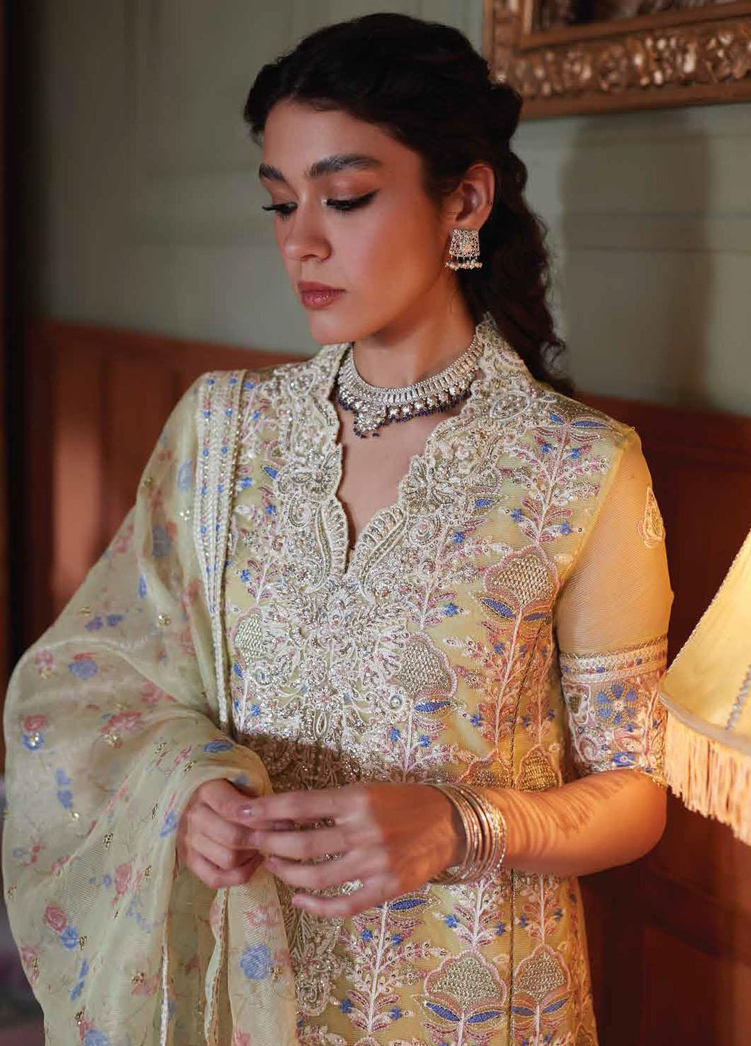 Qala By Mushq Embroidered  Suits Unstitched 4 Piece MQ23Q MCK-08 Dina - Luxury Festive Collection