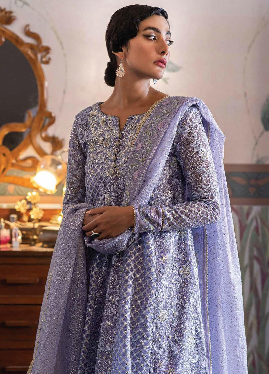Qala By Mushq Embroidered  Suits Unstitched 4 Piece MQ23Q MCK-09 Neha - Luxury Festive Collection