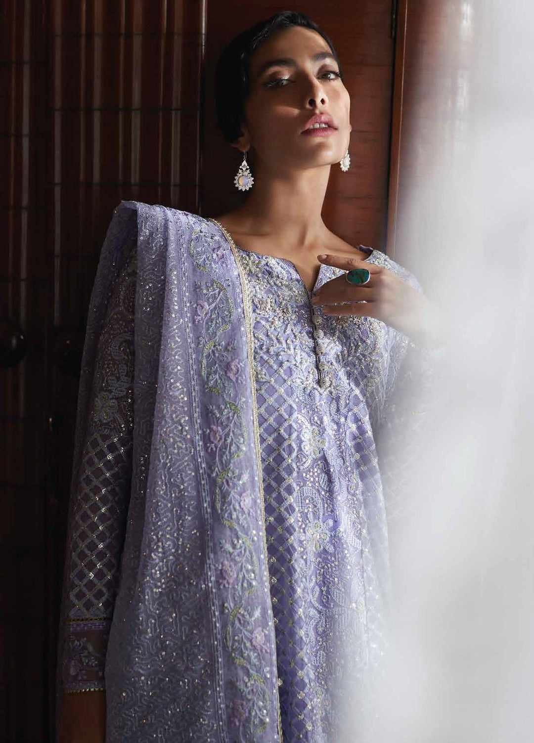 Qala By Mushq Embroidered  Suits Unstitched 4 Piece MQ23Q MCK-09 Neha - Luxury Festive Collection