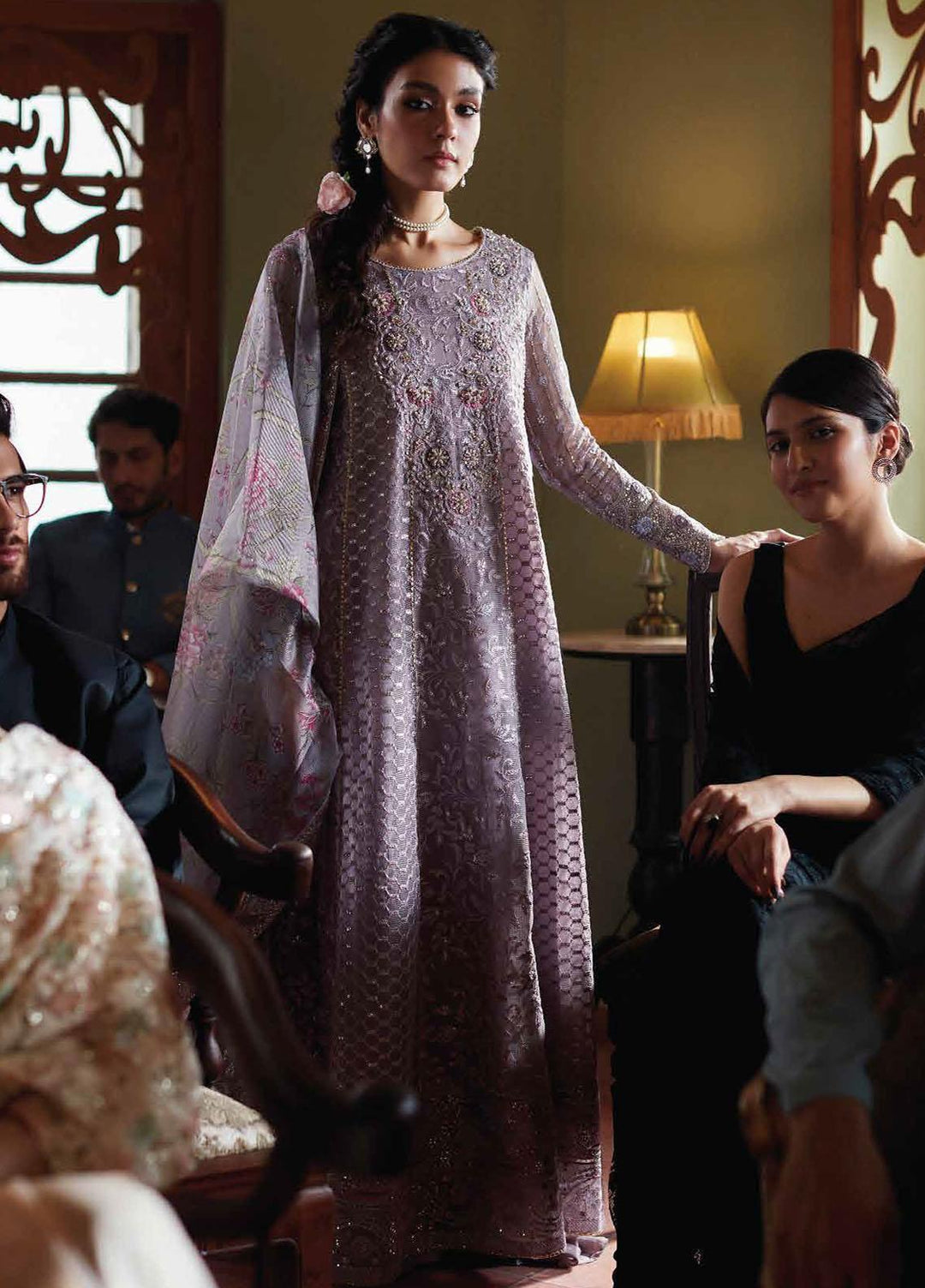 Qala By Mushq Embroidered  Suits Unstitched 4 Piece MQ23Q MCK-10 Eira - Luxury Festive Collection