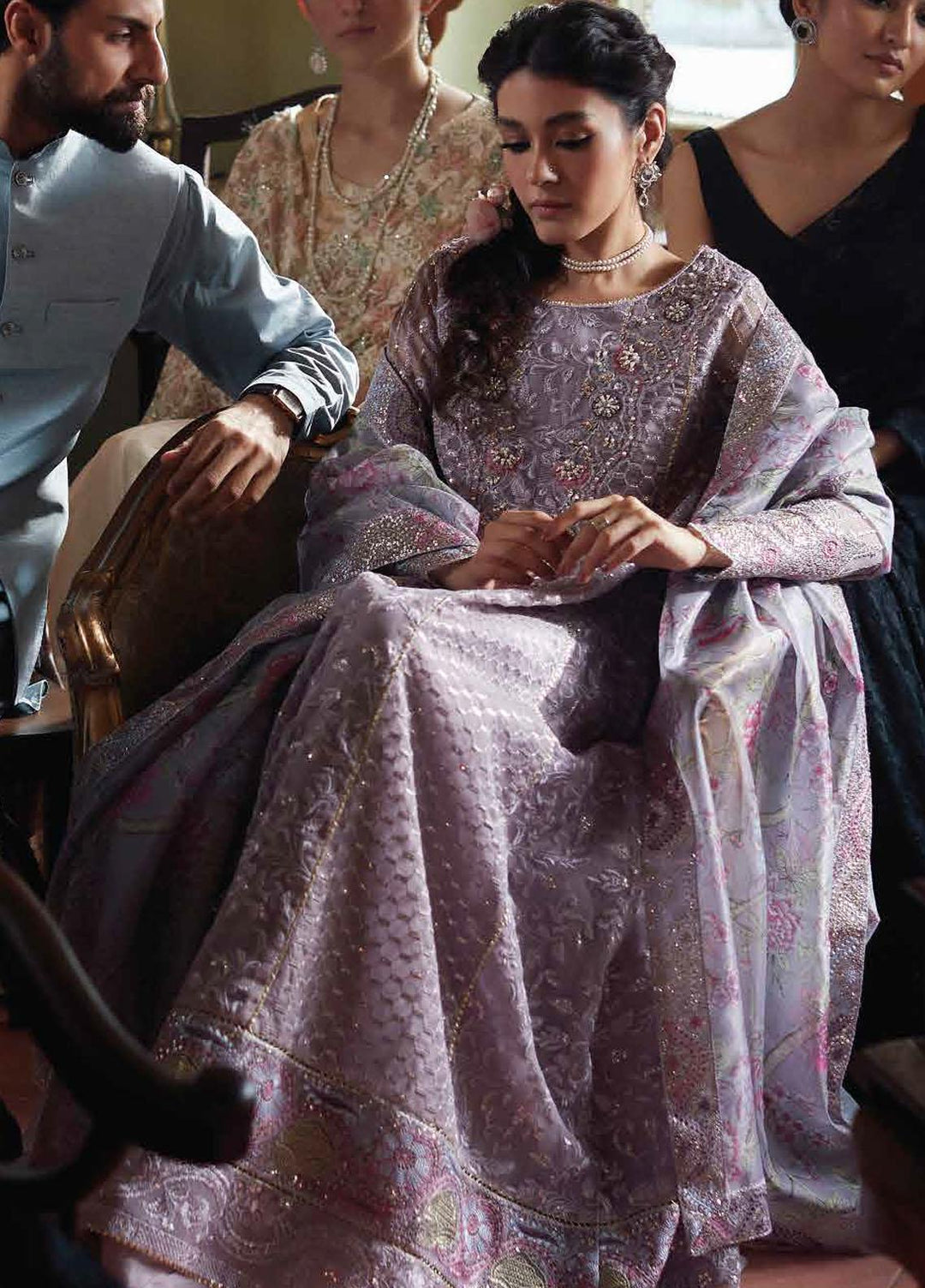 Qala By Mushq Embroidered  Suits Unstitched 4 Piece MQ23Q MCK-10 Eira - Luxury Festive Collection