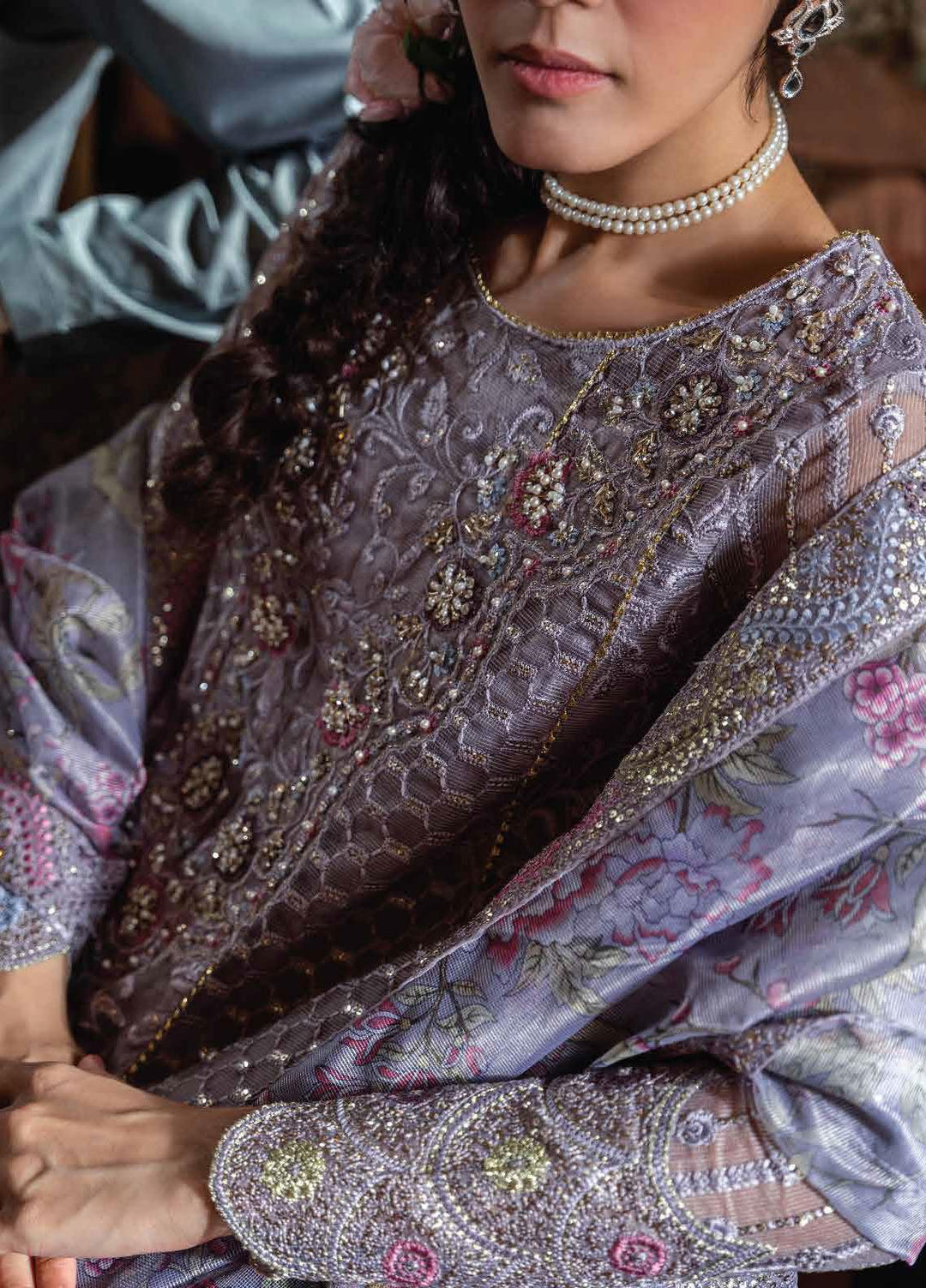 Qala By Mushq Embroidered  Suits Unstitched 4 Piece MQ23Q MCK-10 Eira - Luxury Festive Collection