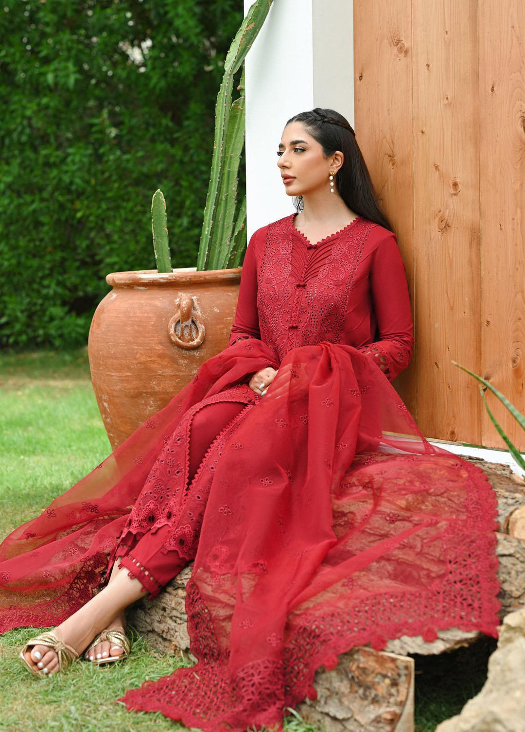 Qalamkar Pret Embroidered Lawn  3 Piece Suit QLM23-CP2 ZP-04 Sanem