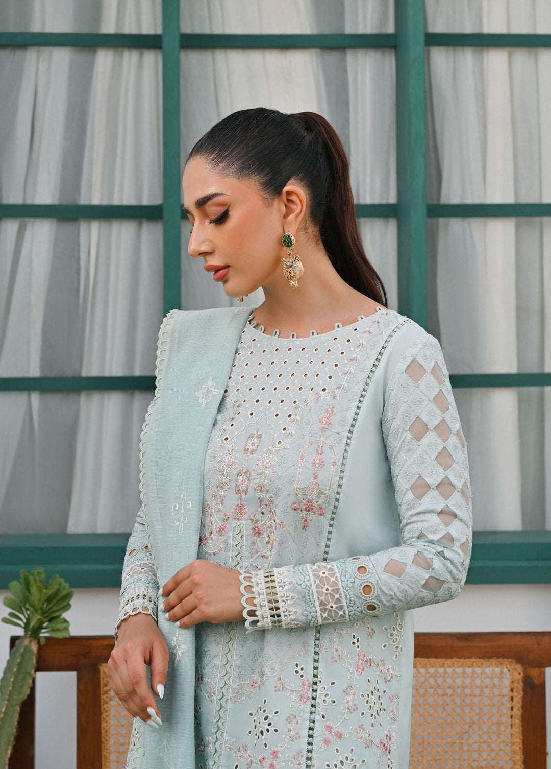 Qalamkar Pret Embroidered Lawn  3 Piece Suit QLM23-CP2 ZP-05 Ariya