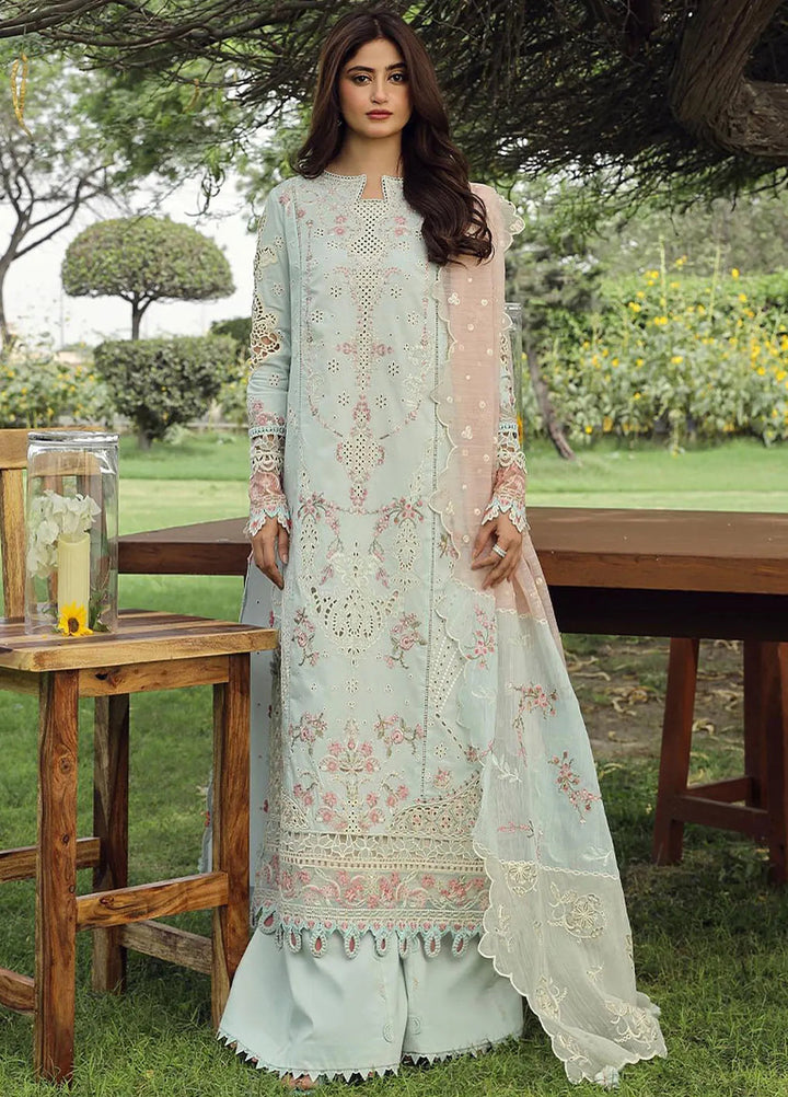 Qalamkar Chikankari Lawn Suit Unstitched 3 Piece QLM24F PS-01 Alizay - Festive Collection