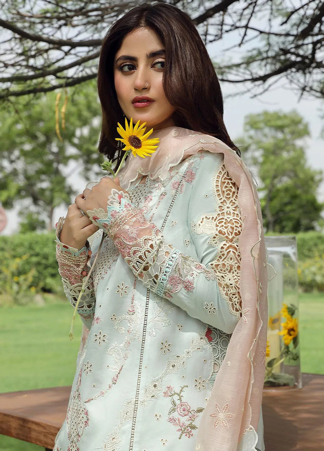 Qalamkar Chikankari Lawn Suit Unstitched 3 Piece QLM24F PS-01 Alizay - Festive Collection