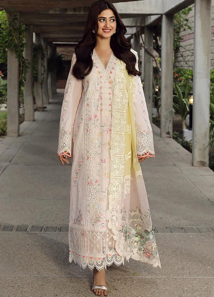 Qalamkar Chikankari Lawn Suit Unstitched 3 Piece QLM24F PS-03 Irsa - Festive Collection