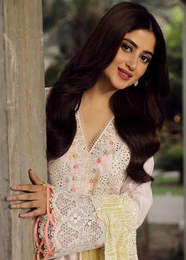 Qalamkar Chikankari Lawn Suit Unstitched 3 Piece QLM24F PS-03 Irsa - Festive Collection