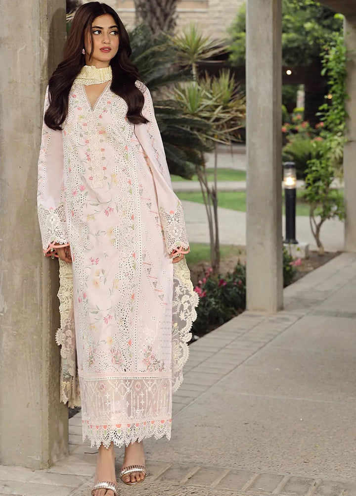 Qalamkar Chikankari Lawn Suit Unstitched 3 Piece QLM24F PS-03 Irsa - Festive Collection