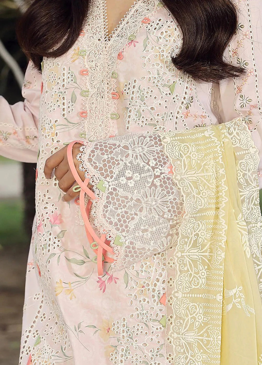 Qalamkar Chikankari Lawn Suit Unstitched 3 Piece QLM24F PS-03 Irsa - Festive Collection