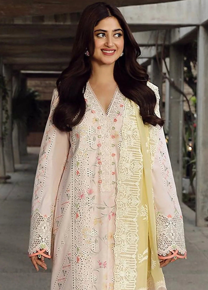 Qalamkar Chikankari Lawn Suit Unstitched 3 Piece QLM24F PS-03 Irsa - Festive Collection