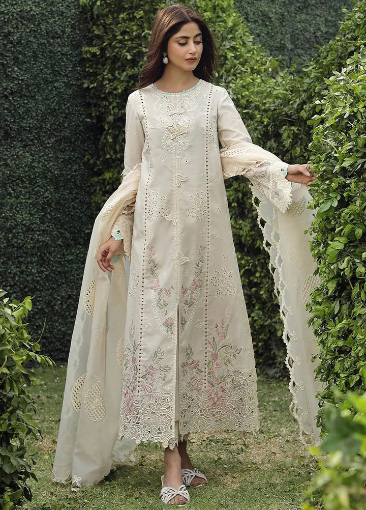 Qalamkar Chikankari Lawn Suit Unstitched 3 Piece QLM24F PS-04 Zuha - Festive Collection