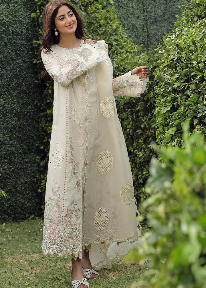 Qalamkar Chikankari Lawn Suit Unstitched 3 Piece QLM24F PS-04 Zuha - Festive Collection