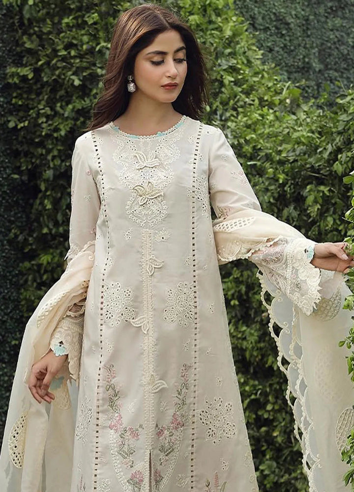 Qalamkar Chikankari Lawn Suit Unstitched 3 Piece QLM24F PS-04 Zuha - Festive Collection