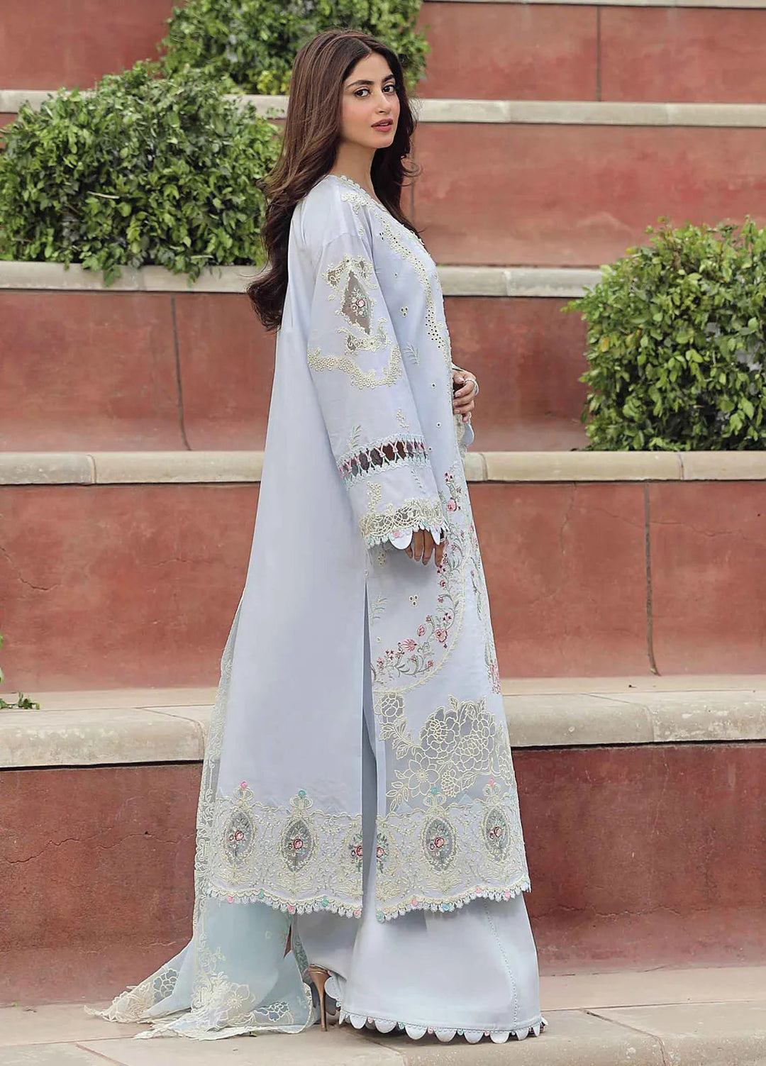 Qalamkar Chikankari Lawn Suit Unstitched 3 Piece QLM24F PS-10 Zaib - Festive Collection