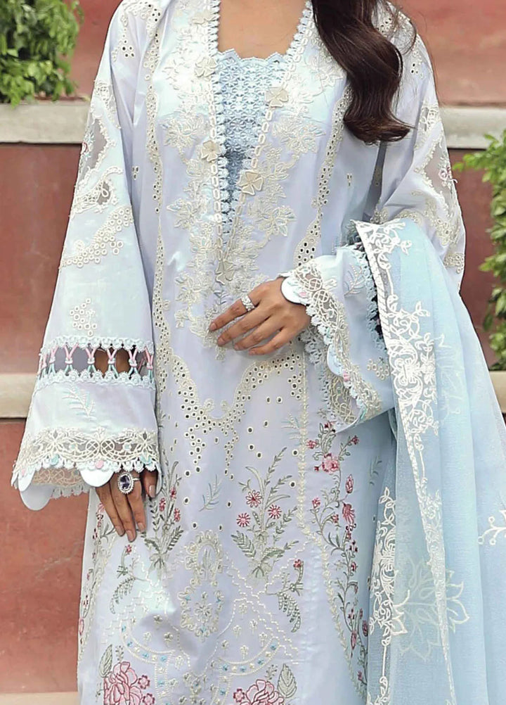 Qalamkar Chikankari Lawn Suit Unstitched 3 Piece QLM24F PS-10 Zaib - Festive Collection