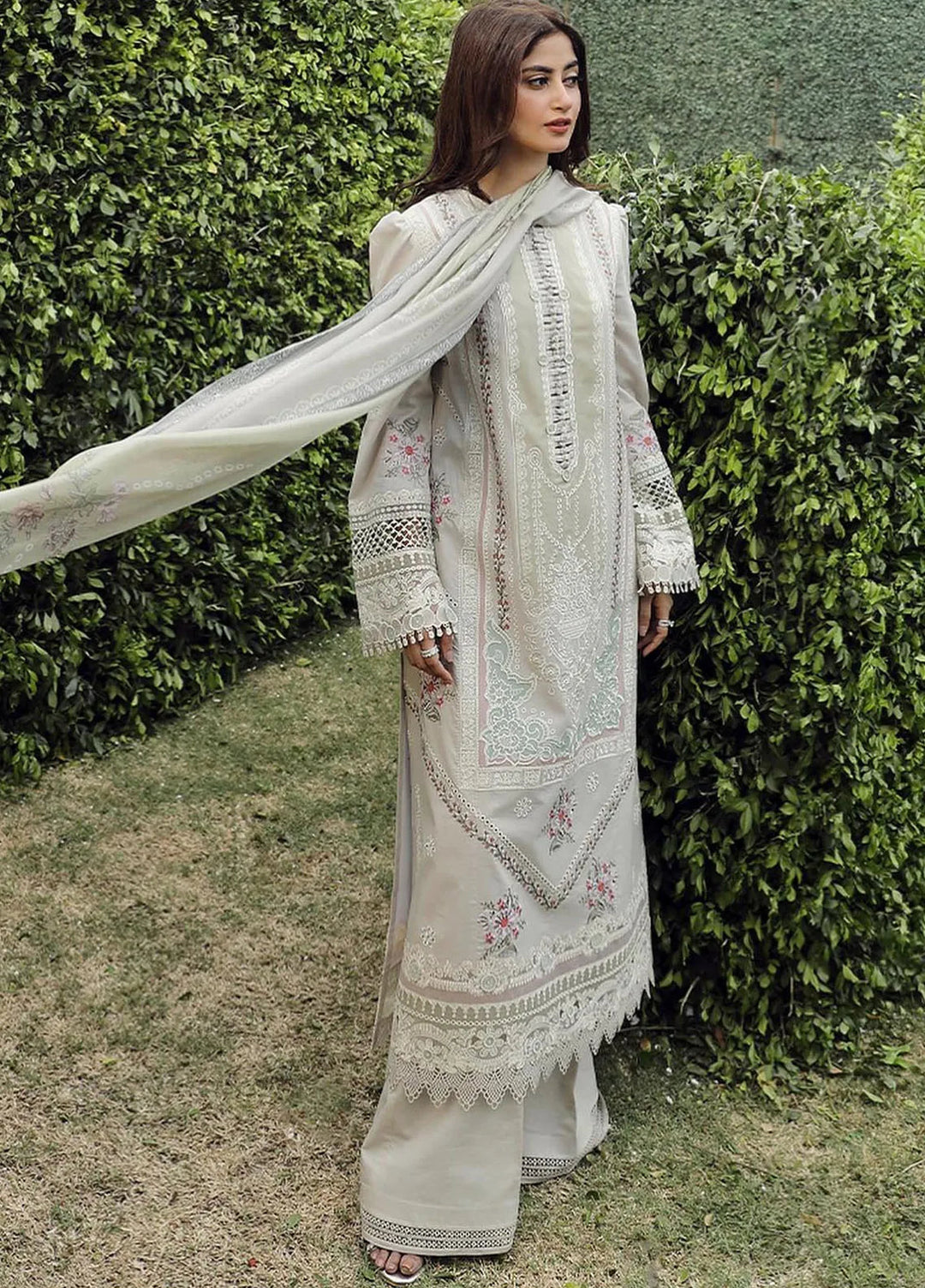 Qalamkar Chikankari Lawn Suit Unstitched 3 Piece QLM24F PS-11 Rinnah - Festive Collection