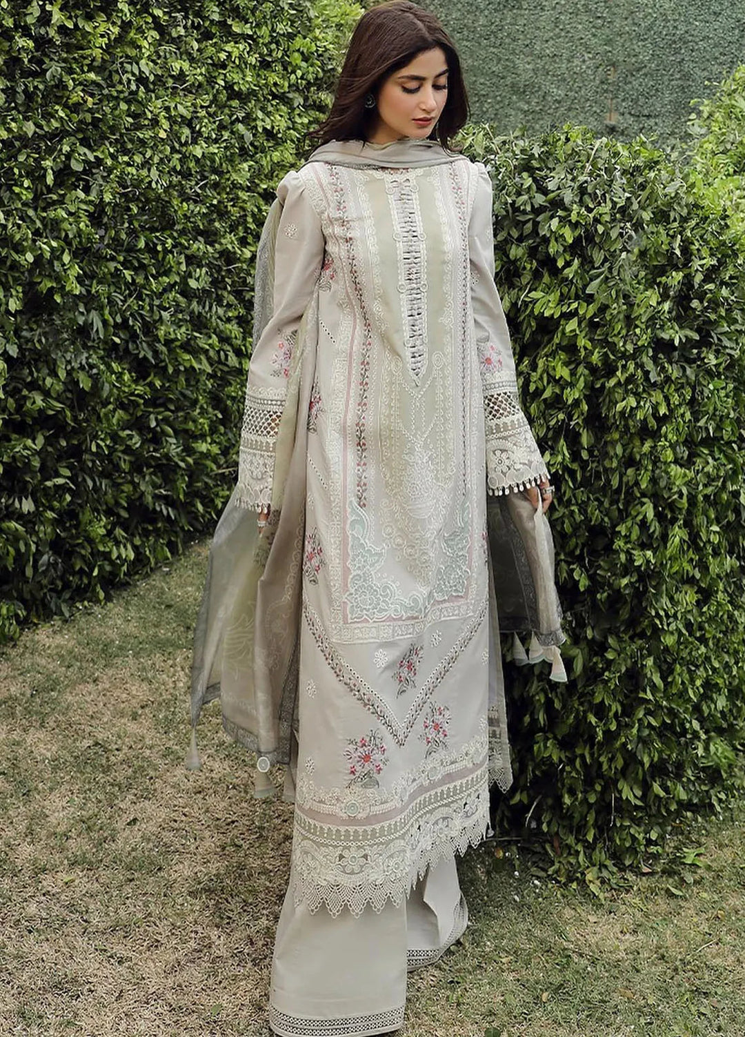 Qalamkar Chikankari Lawn Suit Unstitched 3 Piece QLM24F PS-11 Rinnah - Festive Collection