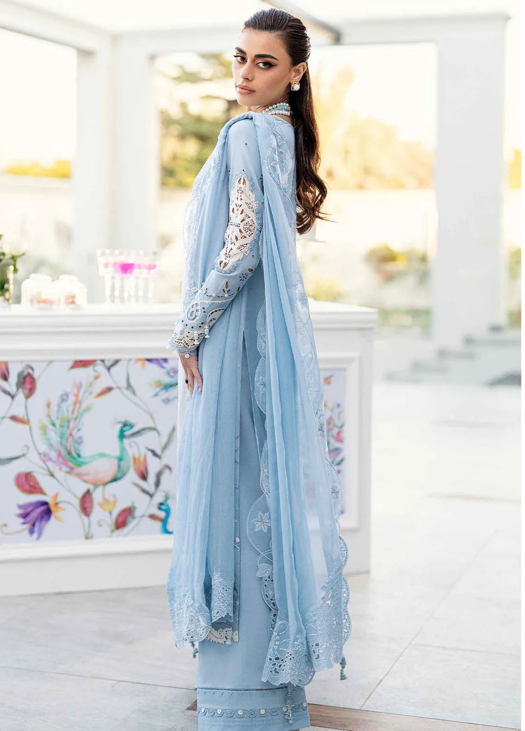 Qalamkar Chikankari Lawn Suit Unstitched 3 Piece QLM25CE CS-01 Tasha - Summer Collection