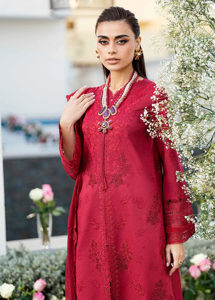 Qalamkar Chikankari Lawn Suit Unstitched 3 Piece QLM25CE CS-02 Lera - Summer Collection