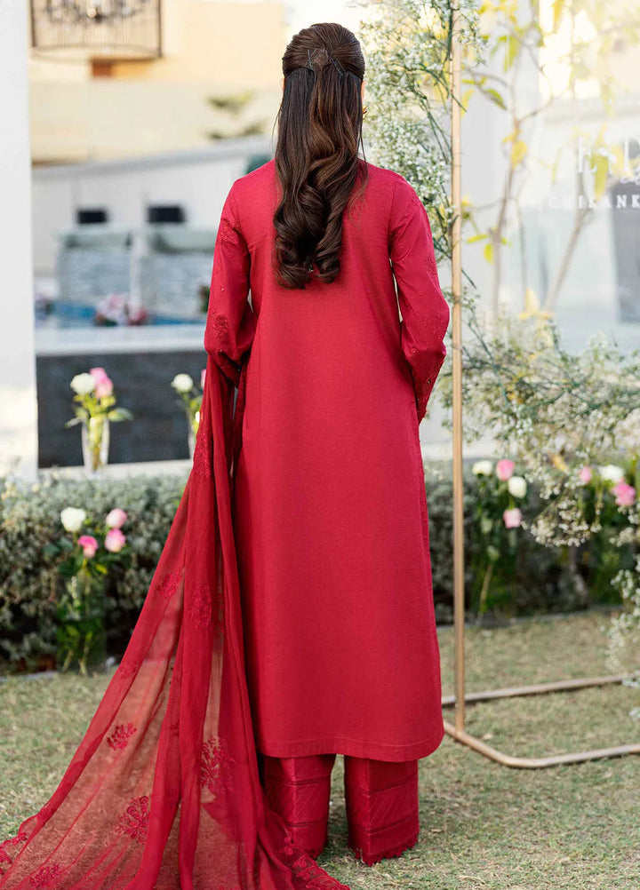 Qalamkar Chikankari Lawn Suit Unstitched 3 Piece QLM25CE CS-02 Lera - Summer Collection