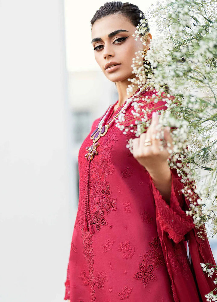 Qalamkar Chikankari Lawn Suit Unstitched 3 Piece QLM25CE CS-02 Lera - Summer Collection