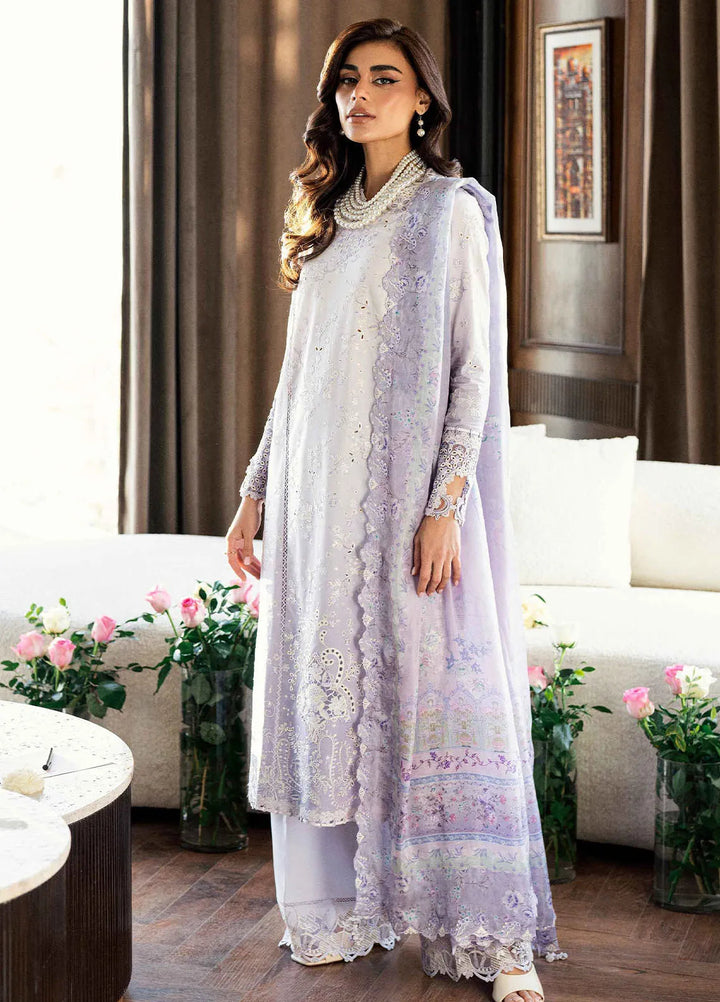Qalamkar Chikankari Lawn Suit Unstitched 3 Piece QLM25CE CS-03 Alaila - Summer Collection