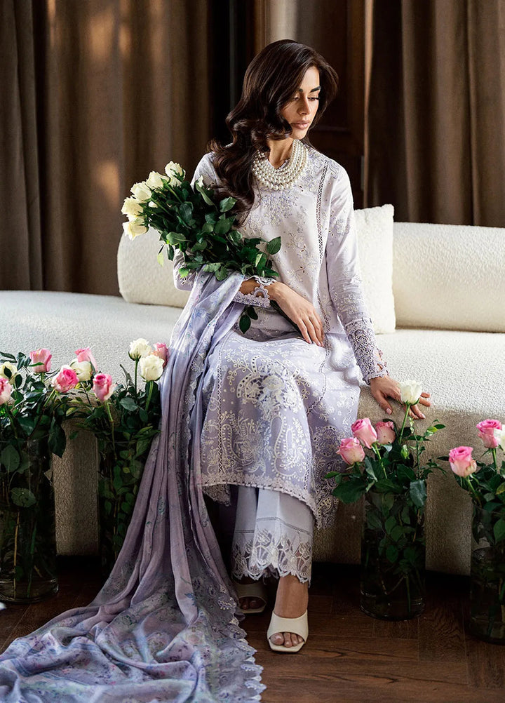 Qalamkar Chikankari Lawn Suit Unstitched 3 Piece QLM25CE CS-03 Alaila - Summer Collection