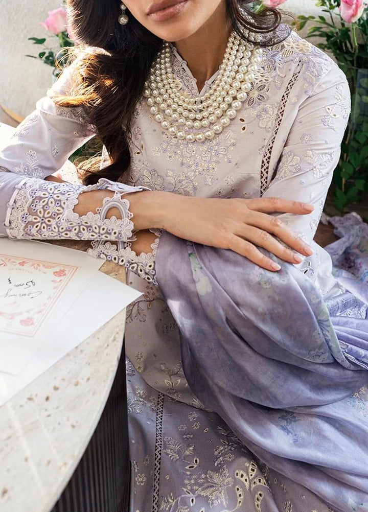 Qalamkar Chikankari Lawn Suit Unstitched 3 Piece QLM25CE CS-03 Alaila - Summer Collection