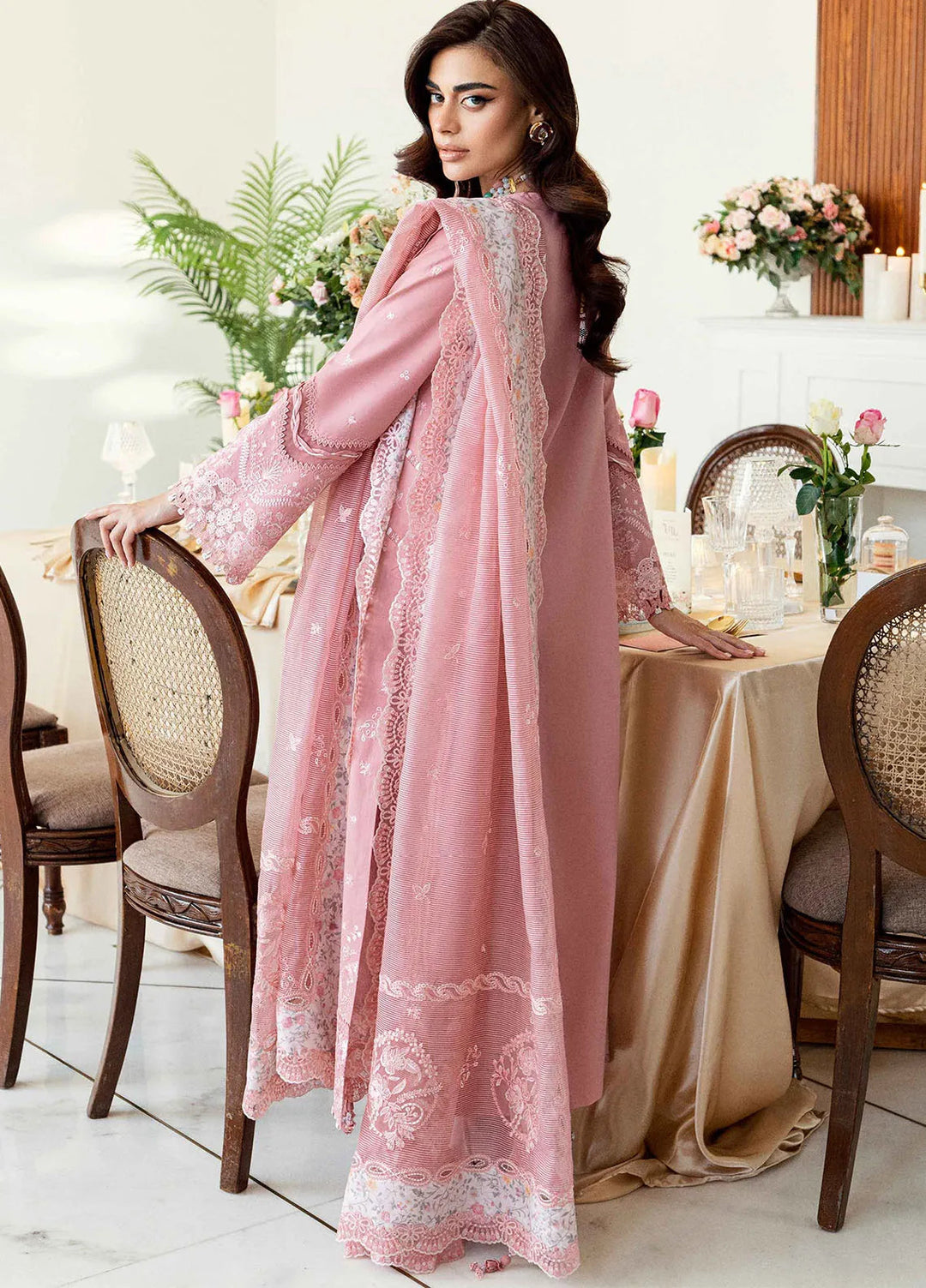 Qalamkar Chikankari Lawn Suit Unstitched 3 Piece QLM25CE CS-05 Ruvina - Summer Collection