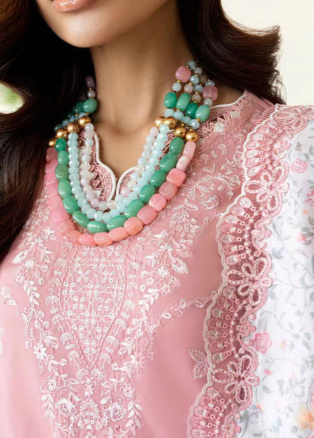 Qalamkar Chikankari Lawn Suit Unstitched 3 Piece QLM25CE CS-05 Ruvina - Summer Collection