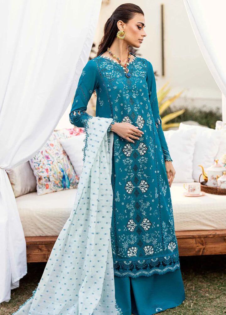 Qalamkar Chikankari Lawn Suit Unstitched 3 Piece QLM25CE CS-07 Alyana - Summer Collection