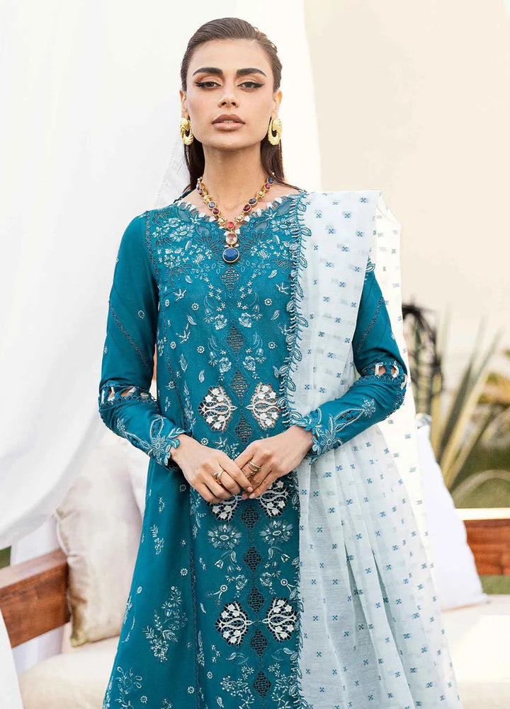 Qalamkar Chikankari Lawn Suit Unstitched 3 Piece QLM25CE CS-07 Alyana - Summer Collection